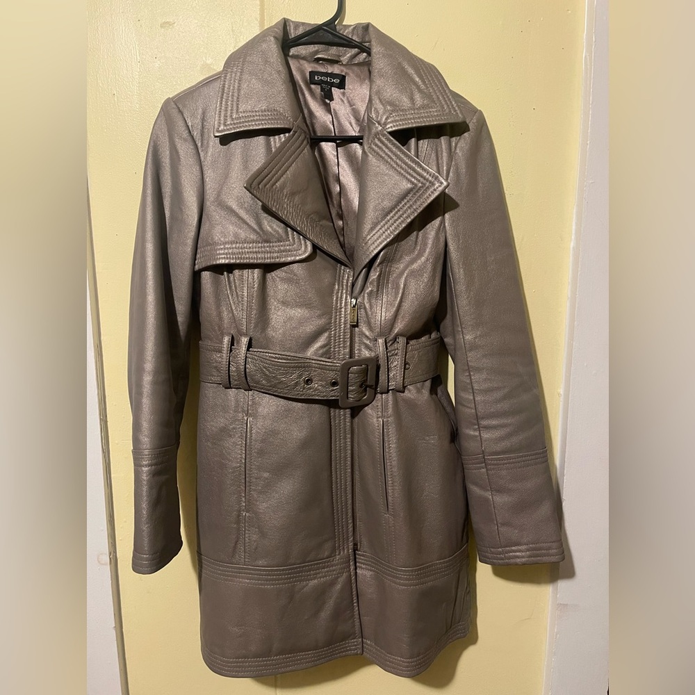 Bebe Metallic Leather Jacket
